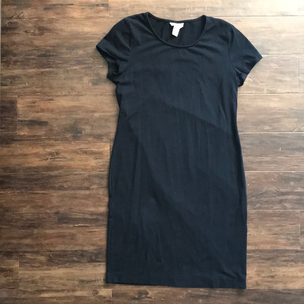 Basic M H&M Black Bodycon T Shirt Dress